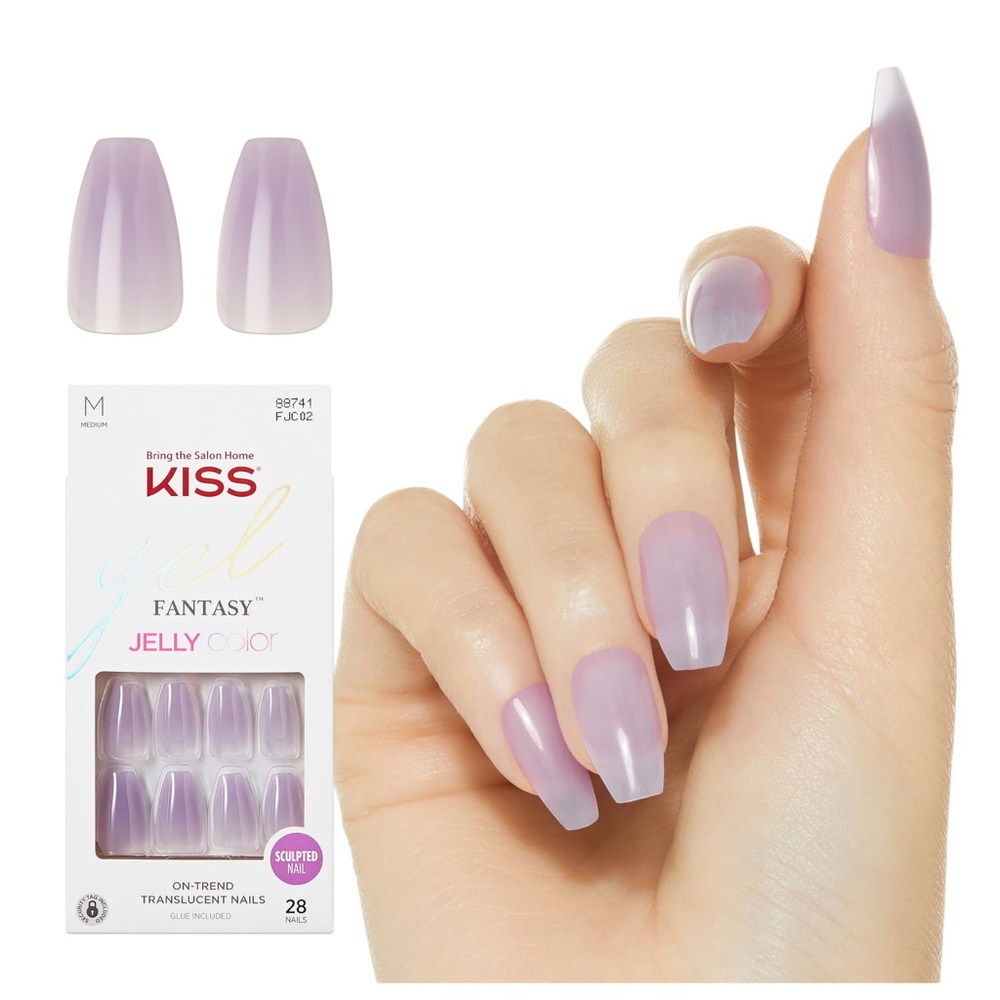 BNIB KISS Gel Fantasy Jelly Colour Translucent Medium Nails